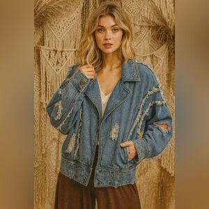 Distressed Denim Jacket